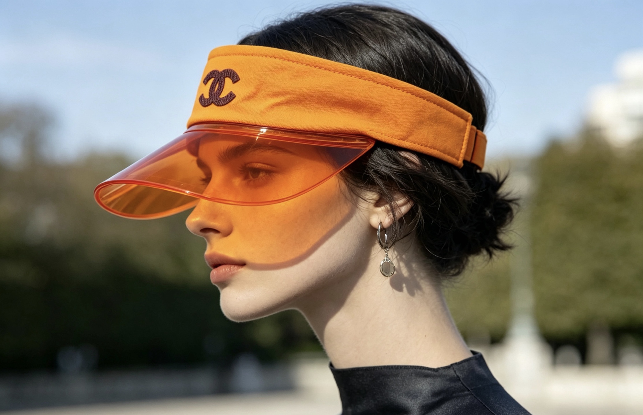 香奈儿CHANEL防晒空顶帽子女夏季时尚大帽檐遮阳帽防紫外线女