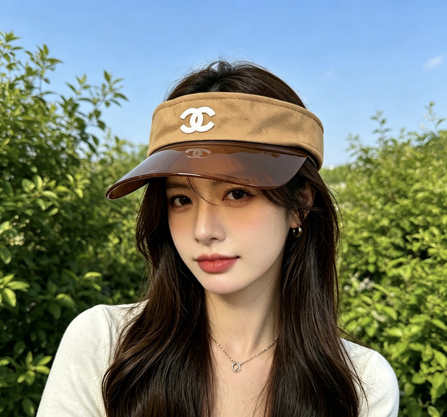 香奈儿CHANEL防晒空顶帽子女夏季时尚大帽檐遮阳帽防紫外线女