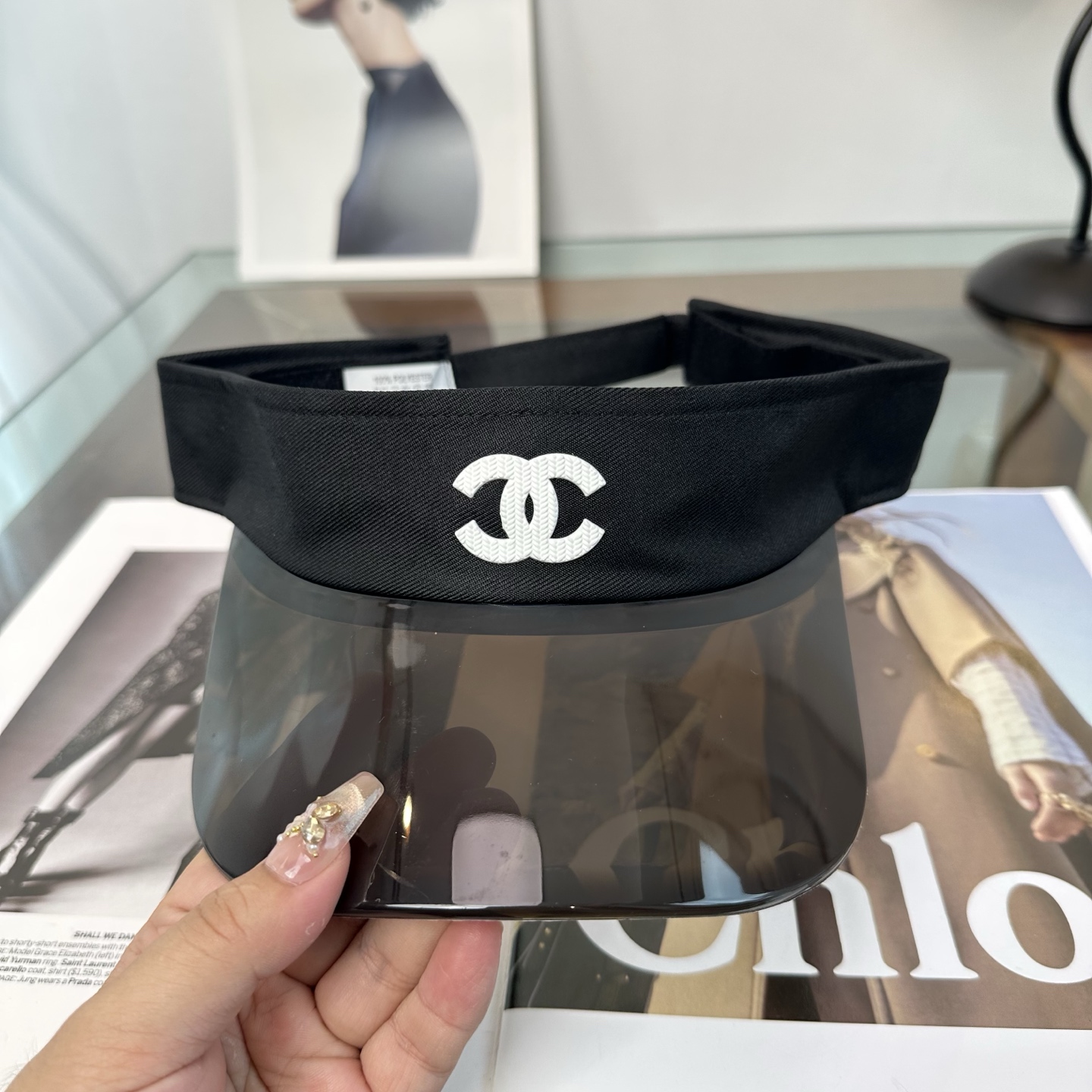 香奈儿CHANEL防晒空顶帽子女夏季时尚大帽檐遮阳帽防紫外线女