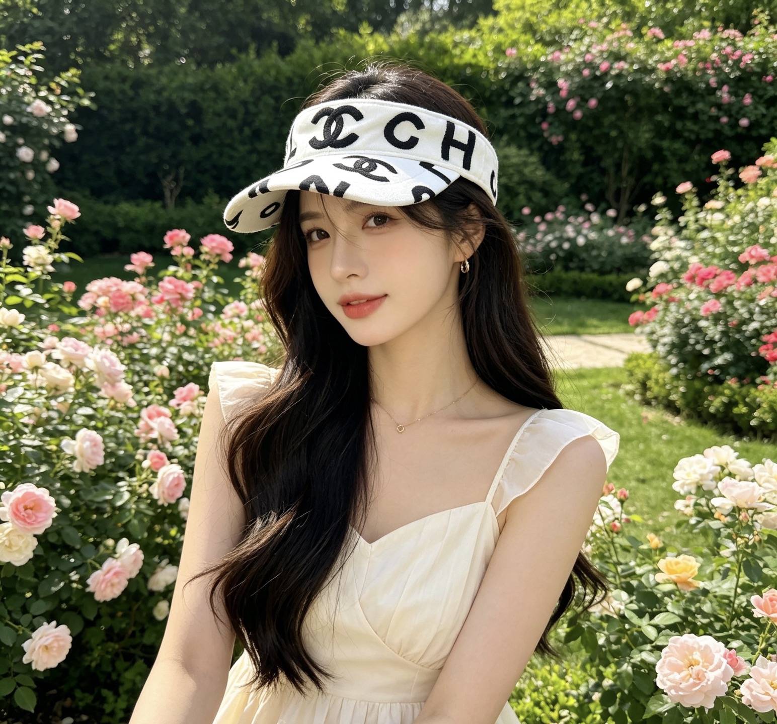香奈儿CHANEL防晒空顶帽子女夏季时尚大帽檐遮阳帽防紫外线女