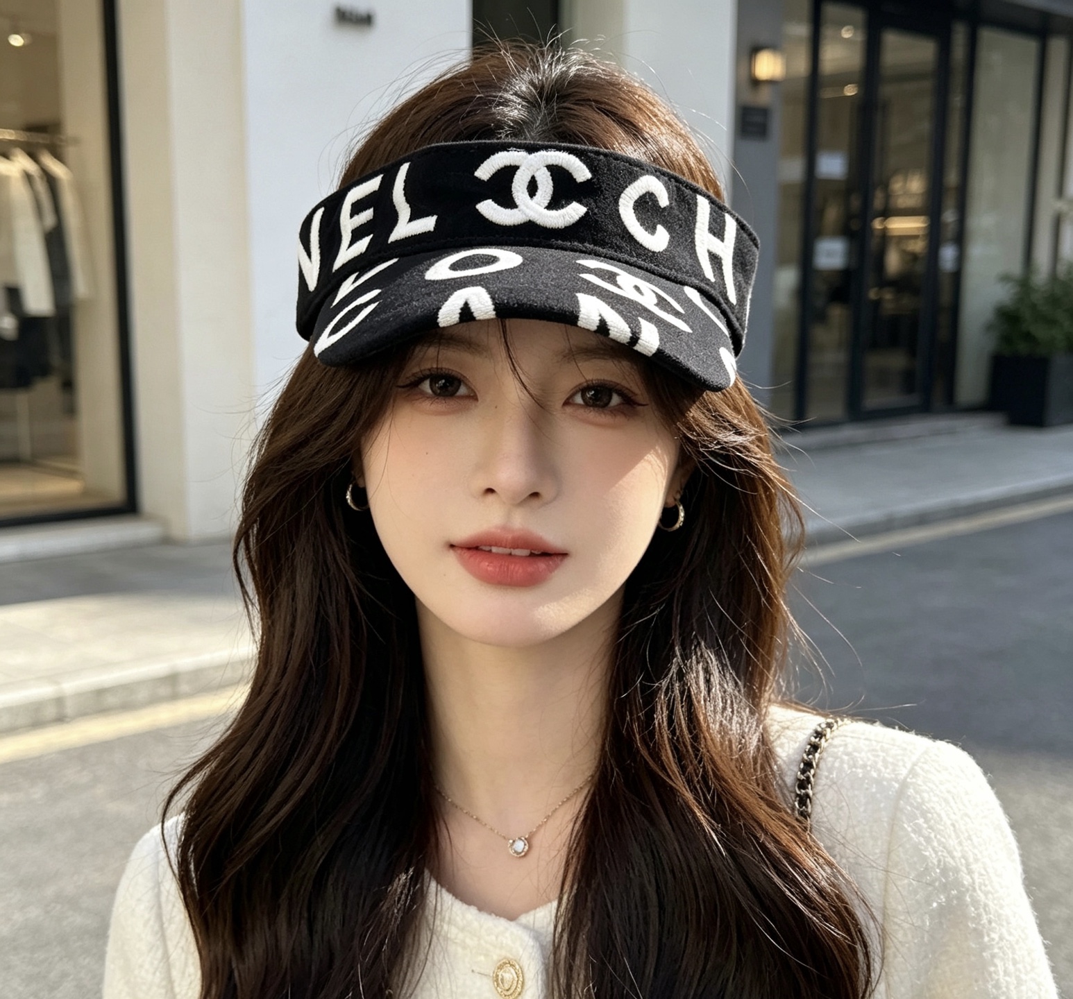 香奈儿CHANEL防晒空顶帽子女夏季时尚大帽檐遮阳帽防紫外线女