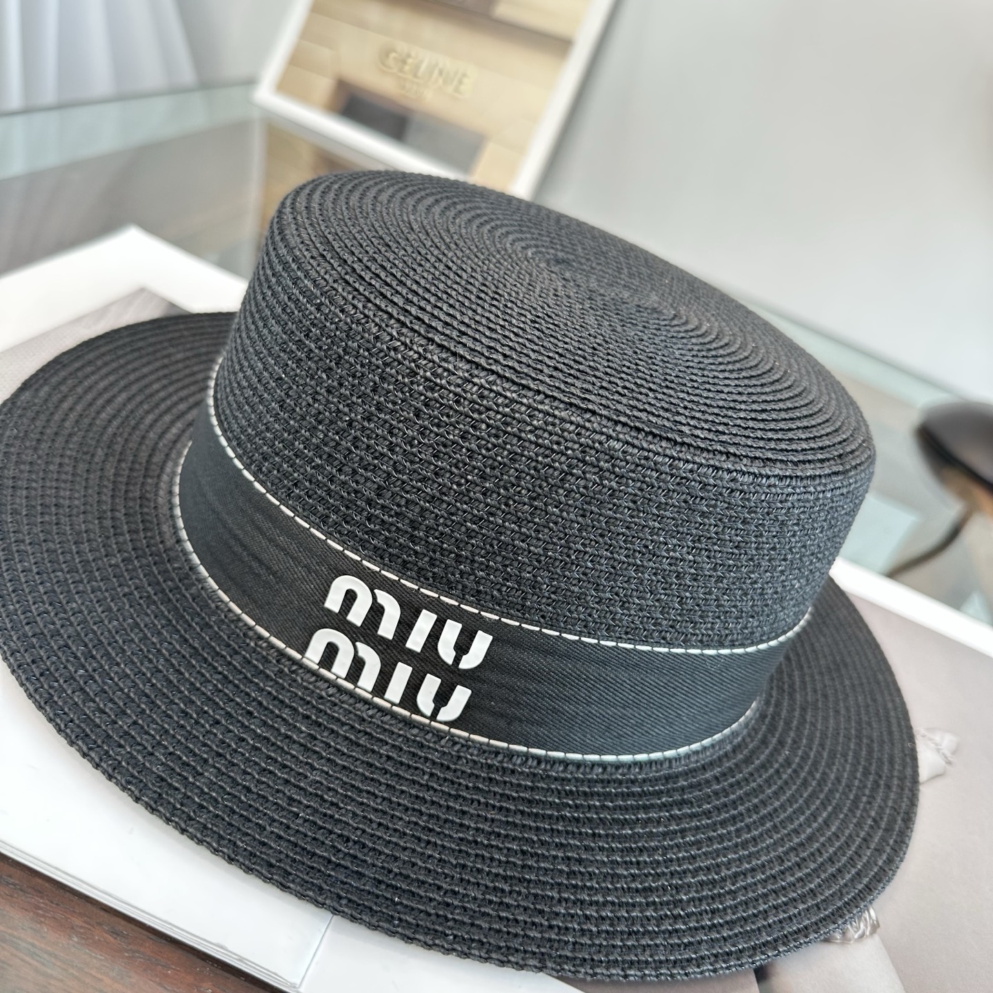 miumiu 缪缪 2026新款平顶草帽 夏天海边首选～新款材质编织而成～质感满分💯