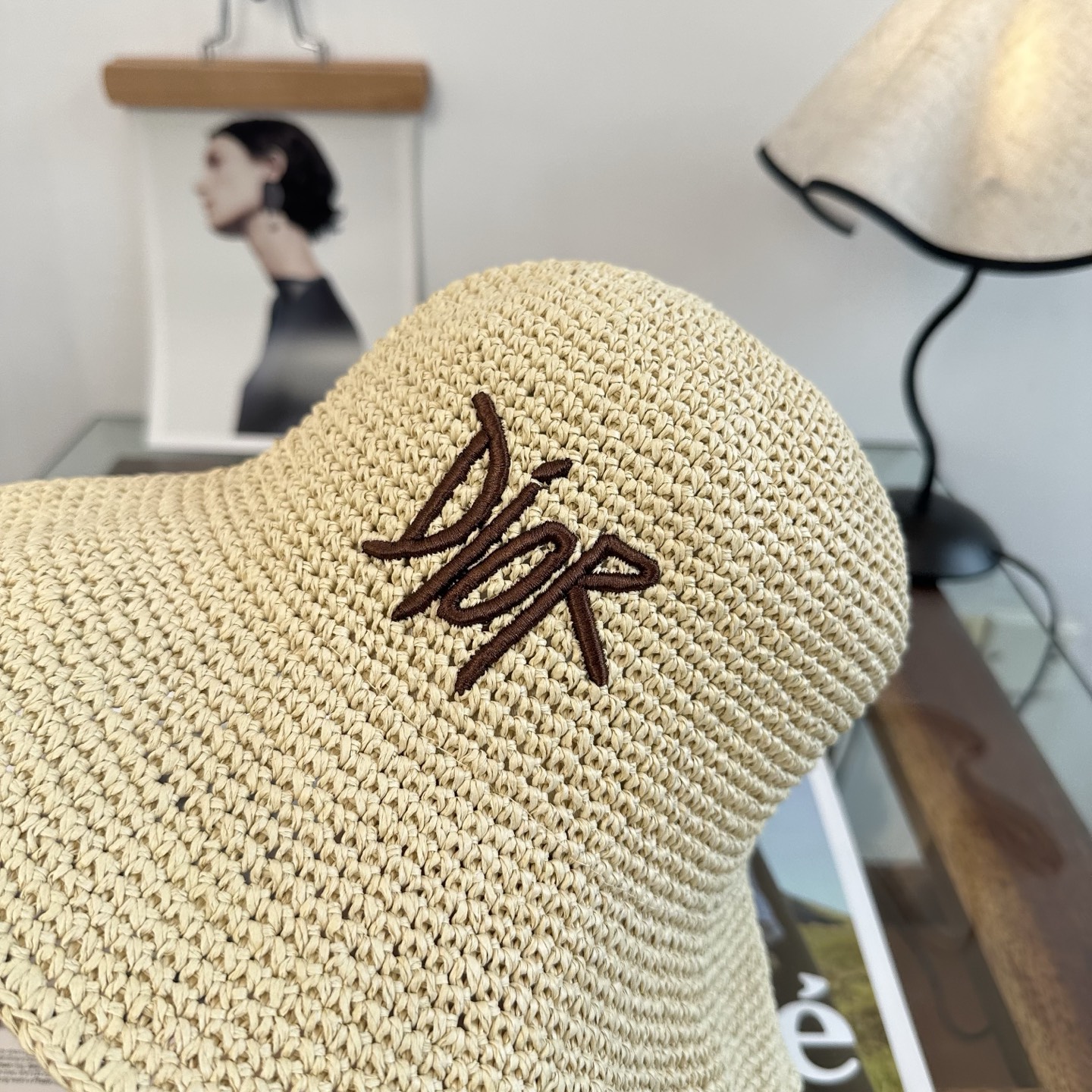 DIOR 迪奥 新款拉菲草帽，纯手工钩织，产量极少，重工打造，专柜同款，头围57cm