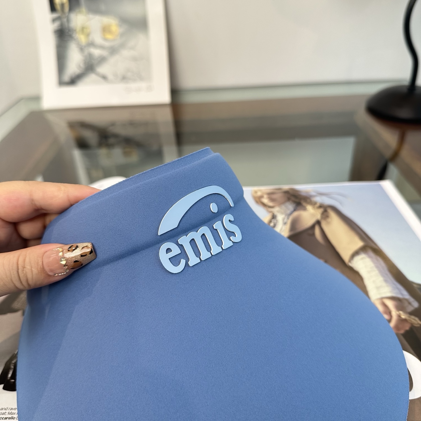emis 防晒空顶帽子女夏季时尚大帽 檐遮阳帽防紫外线女