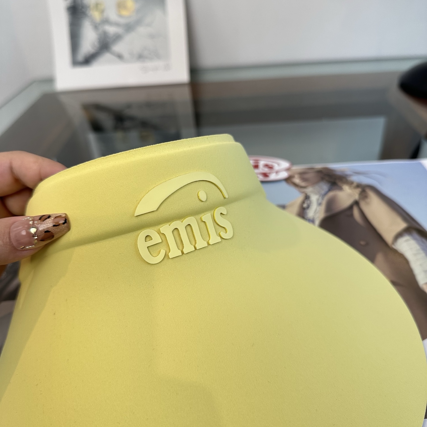 emis 防晒空顶帽子女夏季时尚大帽 檐遮阳帽防紫外线女