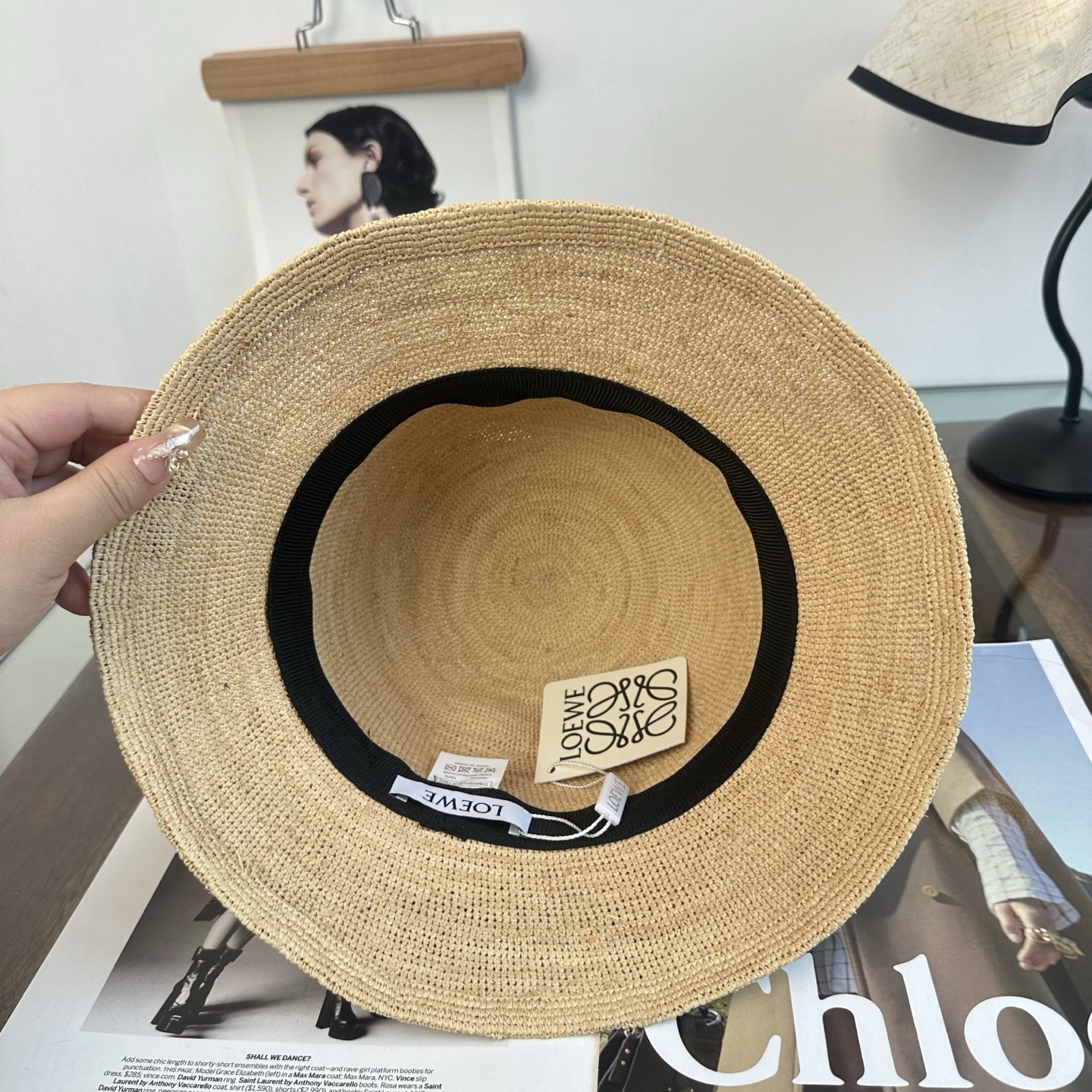 罗意威 新款拉菲草帽，纯手工钩织，产量极少，重工打造，专柜同款，头围57cm