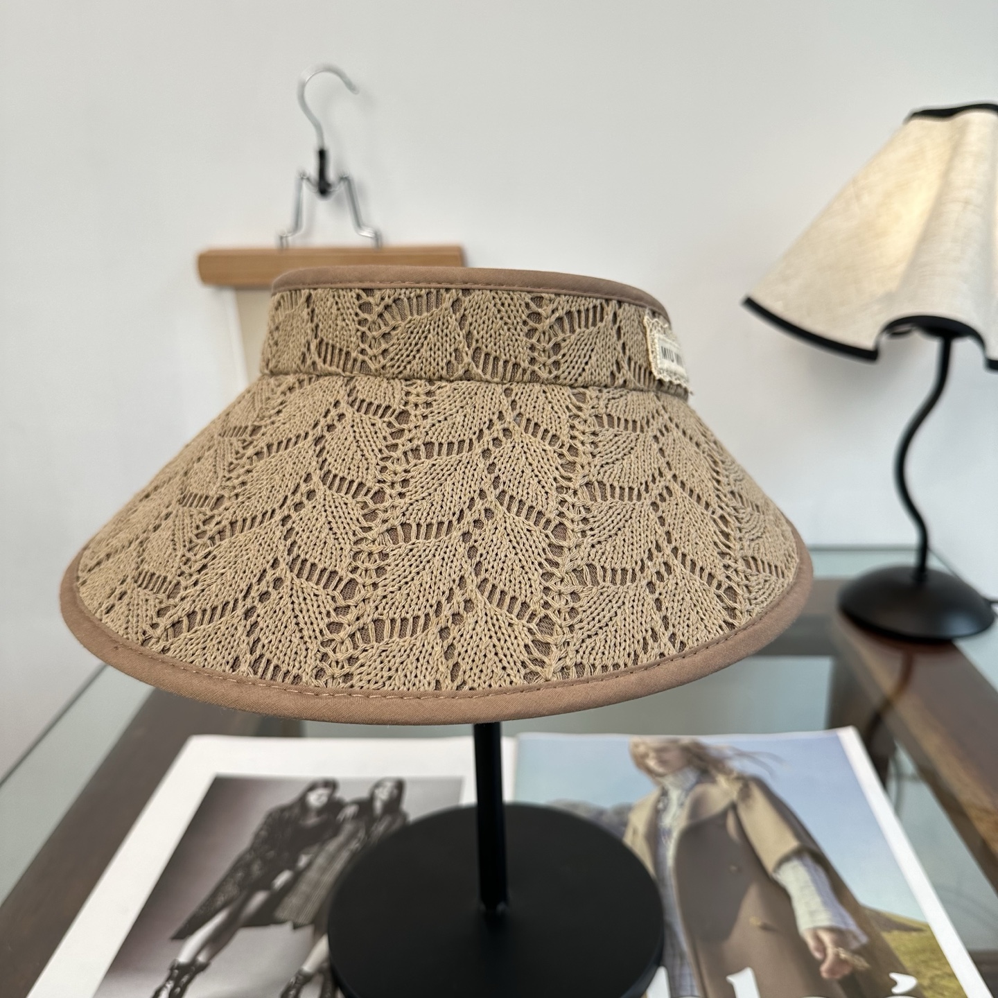 miumiu缪缪 防晒空顶帽子女夏季时尚大帽 檐遮阳帽防紫外线女