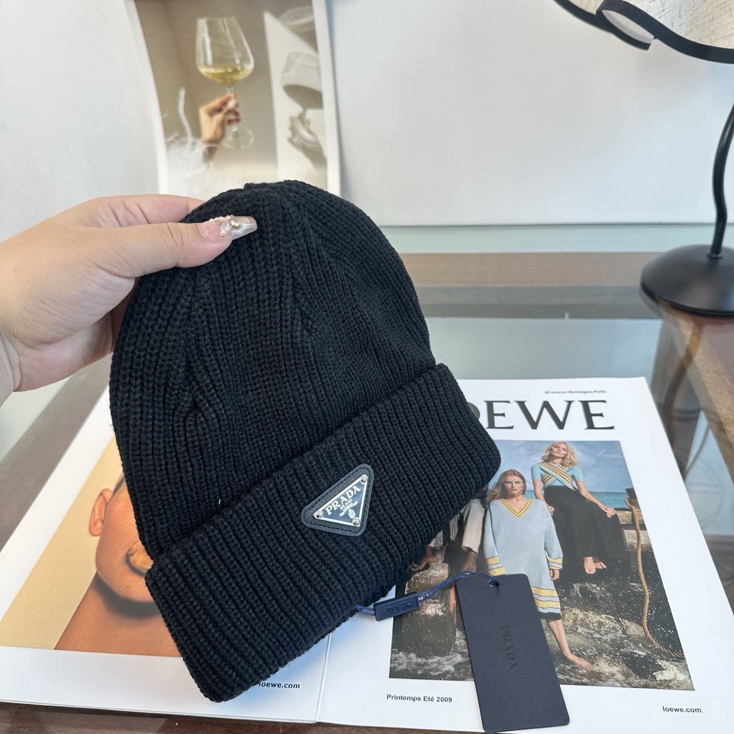普拉达 秋冬新款针织毛线帽，超火爆💖质感一流，出街超好搭配！减龄神器