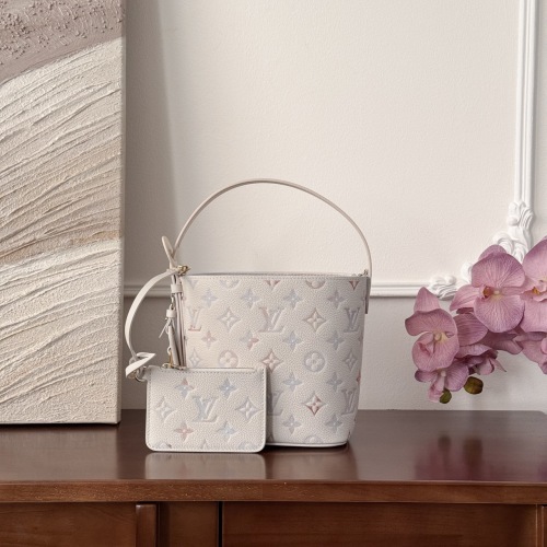 Louis Vuitton Monogram Empreinte Leather OnTheGo PM Bucket Bag - Cream 1 Louis Vuitton Monogram Empreinte Leather OnTheGo PM Bucket Bag - Cream