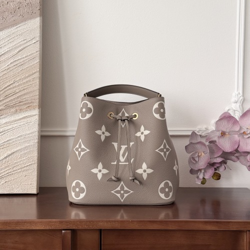 Louis Vuitton Gray Monogram Empreinte Leather Neonoe Bucket Bag 1 Louis Vuitton Gray Monogram Empreinte Leather Neonoe Bucket Bag