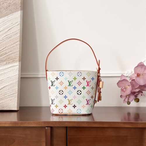 Louis Vuitton Multicolor Monogram Bucket Bag with Leather Handle 1 Louis Vuitton Multicolor Monogram Bucket Bag with Leather Handle