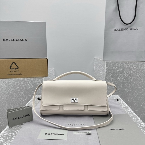 Balenciaga Bel Air Clutch in Powder White with Shoulder Strap 1 Balenciaga Bel Air Clutch in Powder White with Shoulder Strap