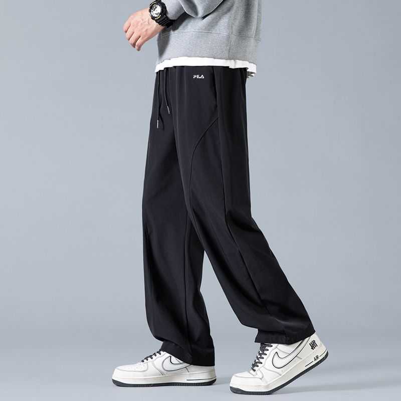 Fila Kleidung Pants & Hosen Schwarz Grau Khaki Spleißen Unisex Spandex Frühling/Sommer Kollektion Lässig