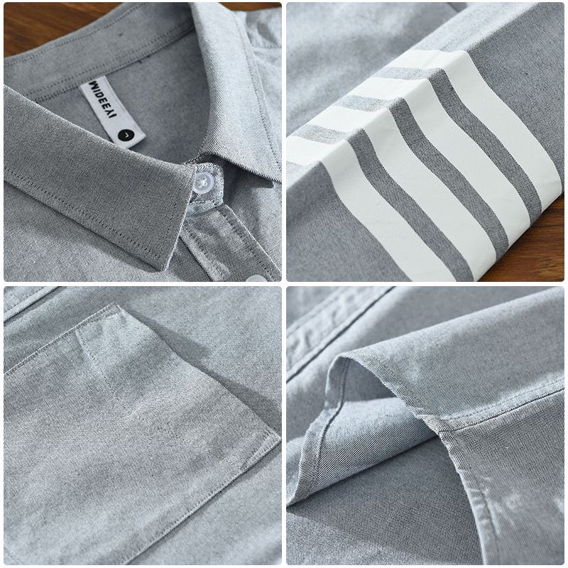 💰200。Thom Browne/汤姆布朗春秋水洗工艺四条杠全棉长袖衬衫。
 tb衬衫中一款经典纯粹4色的衬衫，颜色非常好看 ，可以贴身穿 ，也可以当外套穿 ，一年四季都可搭配 ，面料采用水洗点式纯棉面料 不掉色 不变形 上身非常舒适 采用胶印技术 不会开裂 非常值得入手的一件衬衫 百搭又不失经典 强烈推荐❗️❗️情侣都可轻松搭配
颜色：白   黑   浅蓝   灰
尺码：M-3XL（1码&mdash;5码）