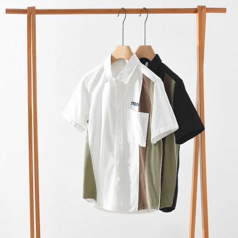 Camisa de Manga Corta Fila con Diseño Color Block y Lavado Vintage 5 a1750173352960 7271