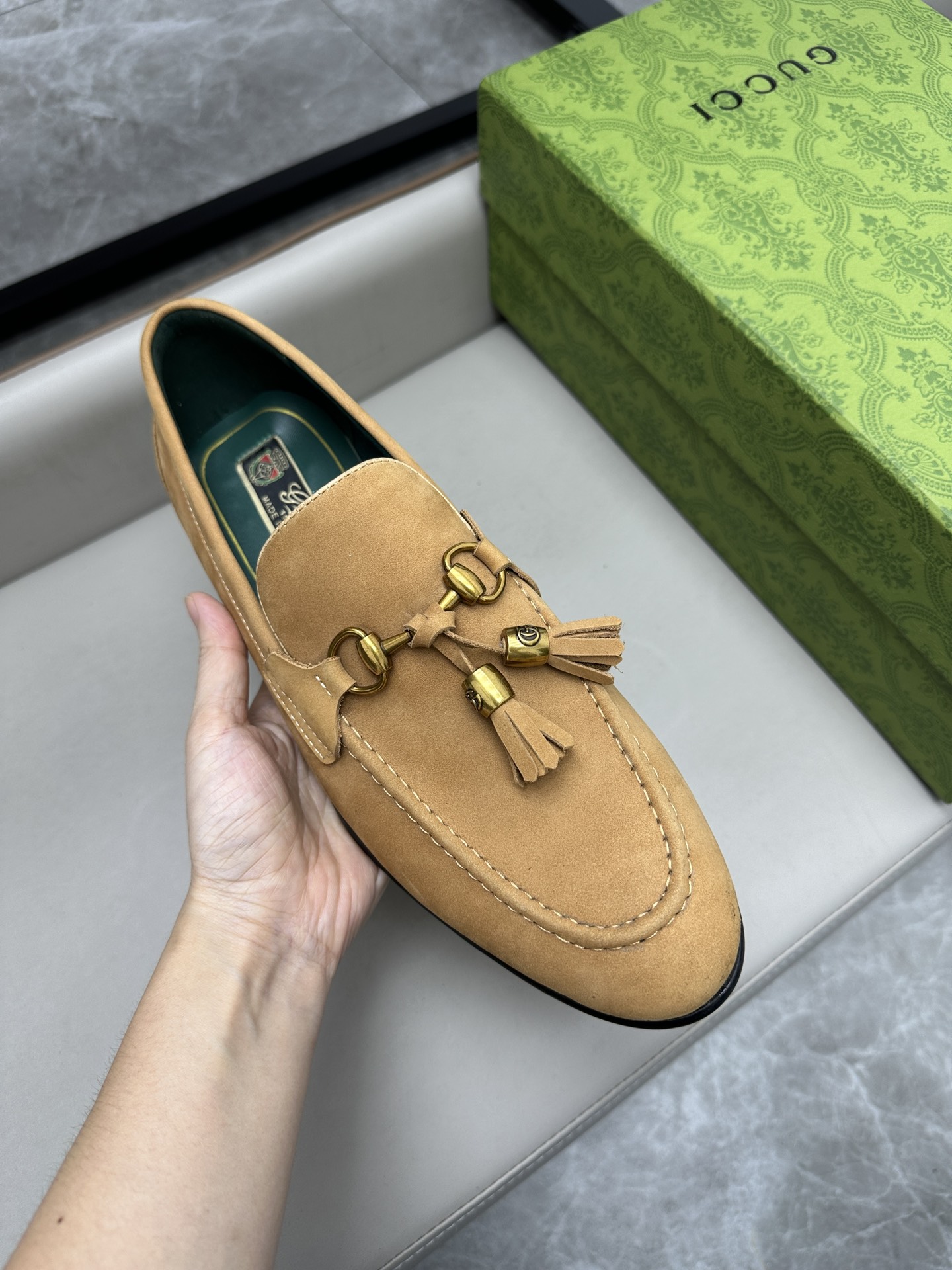 Gucci 古驰古奇 スタイリッシュな皮靴 - インポートデニム使用