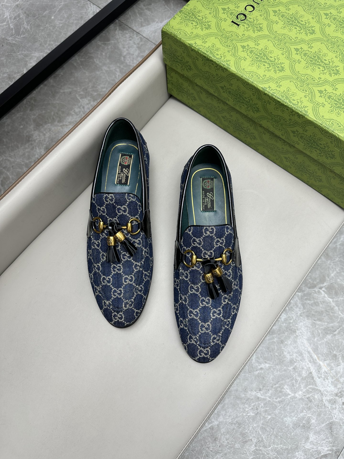 Gucci 古驰古奇 新型皮鞋 - インポート牛仔布と真皮底のスタイリッシュデザイン