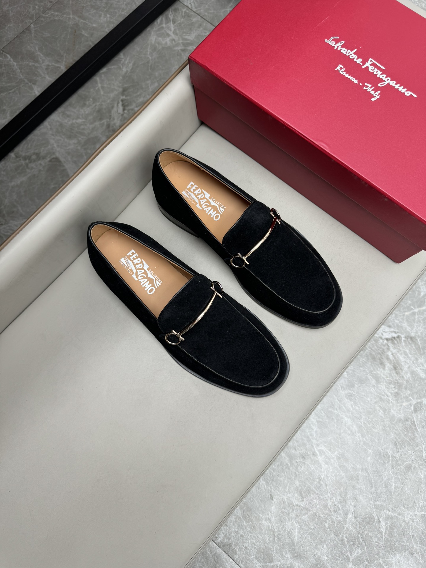Salvatore Ferragamo Men's Suede Leather Loafers - Business Casual Shoes