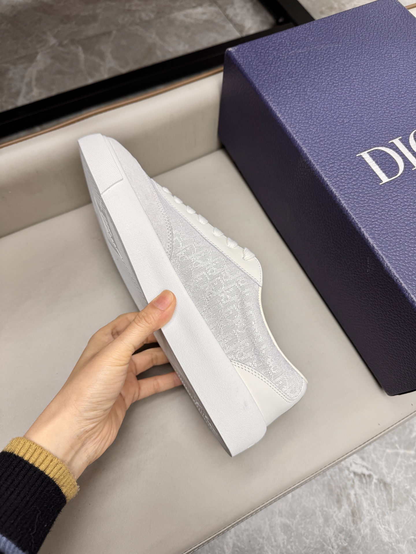 Dior CD Diamond White Leather Sneakers, Luxurious Design & Comfort 8 i1741429832127 5004 0 7