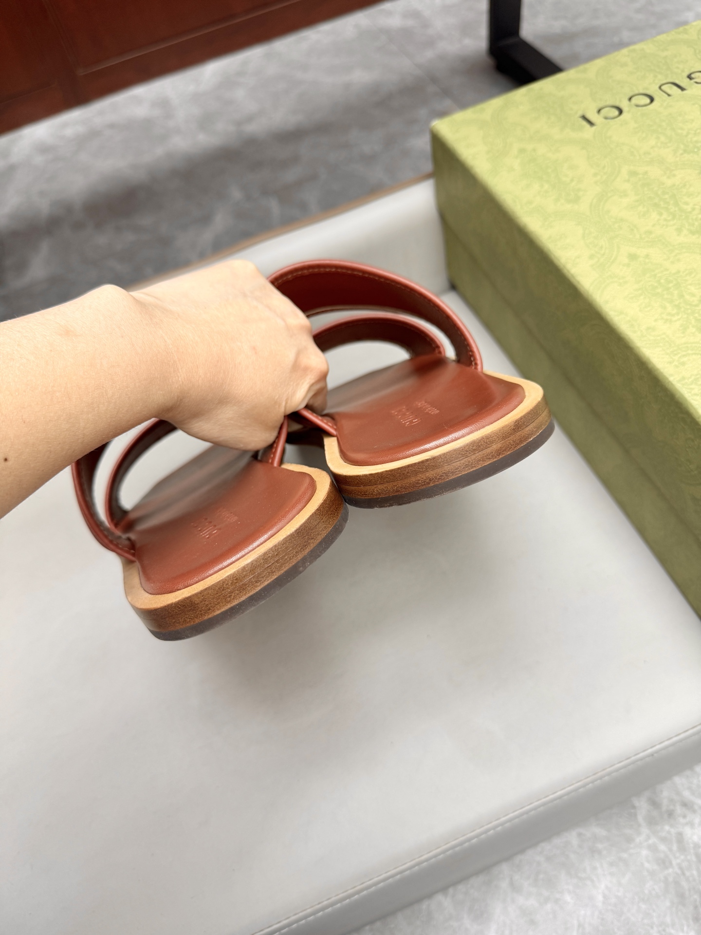 Gucci Leather Slides Brown Sandals Comfortable Classic Style Size 38-46 6 i1742736109937 1118 0 4
