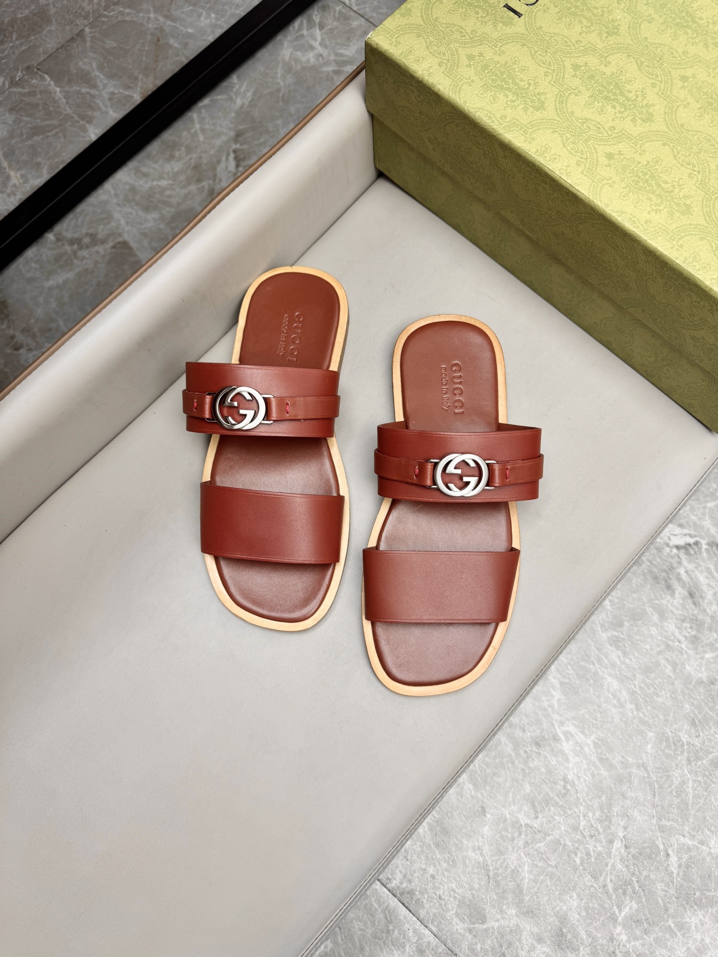 Gucci Leather Slides with Interlocking G - Stylish and Comfortable Sandals 4 i1742736158444 508 0 3