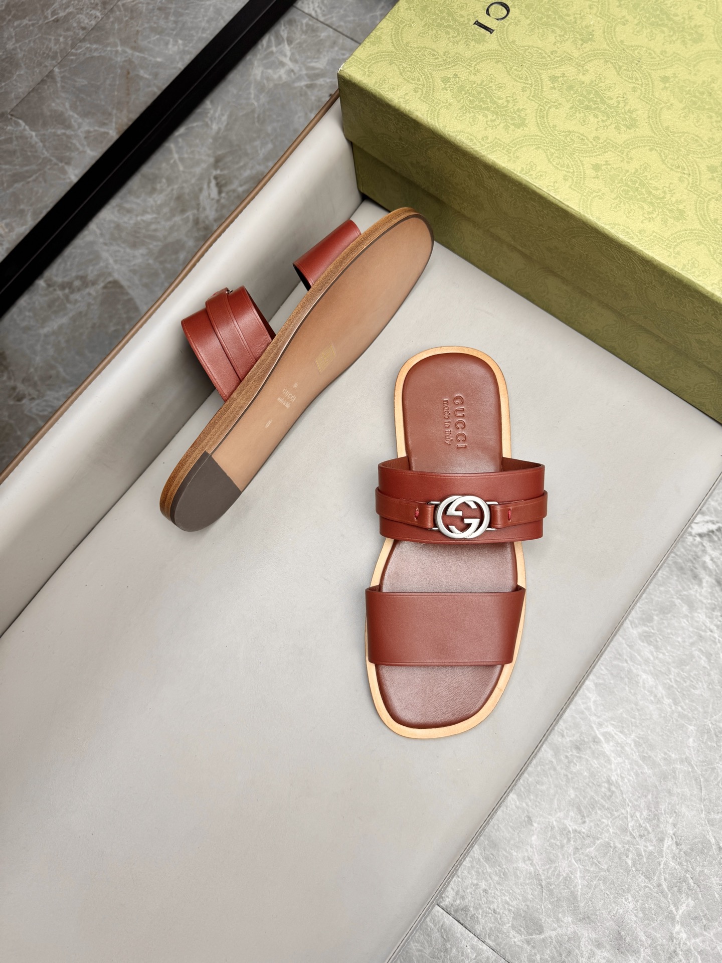 Gucci Leather Slides with Interlocking G - Stylish and Comfortable Sandals 3 i1742736158444 5303 0 2