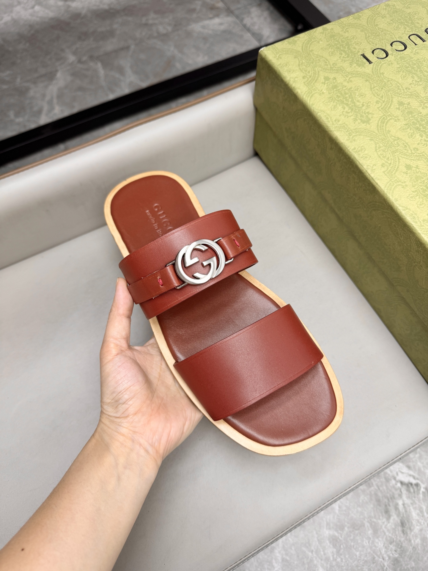 Gucci Leather Slides with Interlocking G - Stylish and Comfortable Sandals 7 i1742736159253 6563 0 6