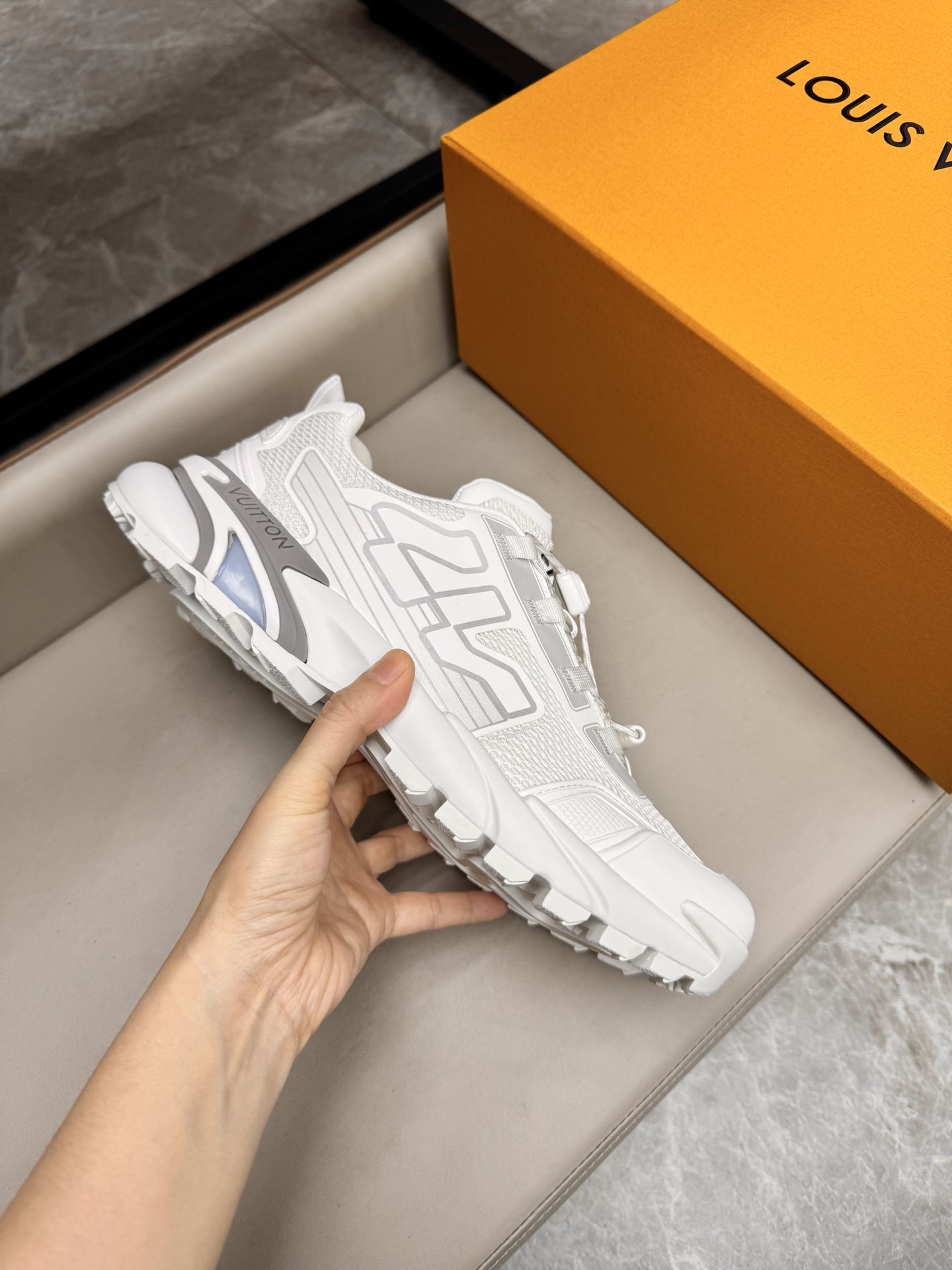 Louis Vuitton White Leather and Mesh Upper Men's Sneakers, Breathable, Lightweight 7 i1742983906589 8568 0 5