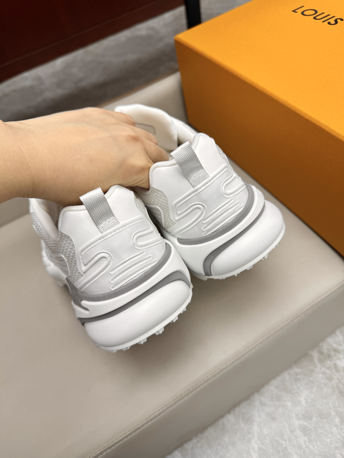 Louis Vuitton White Leather and Mesh Upper Men's Sneakers, Breathable, Lightweight 6 i1742983907051 8507 0 4