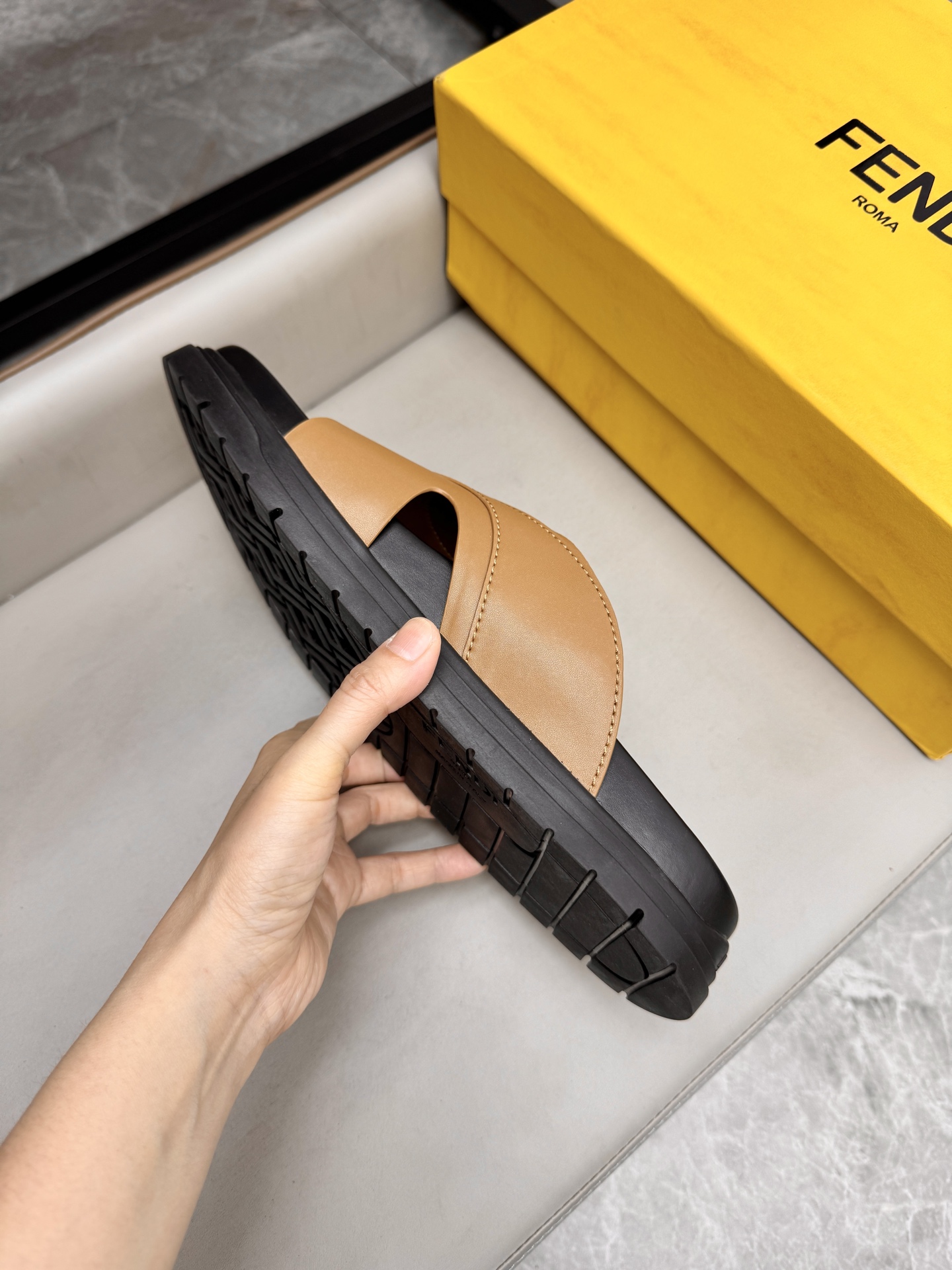 Fendi Roma Leather Slides - Designer Slip-Ons for Men - Size 38-45 8 i1743073363661 5820 0 7