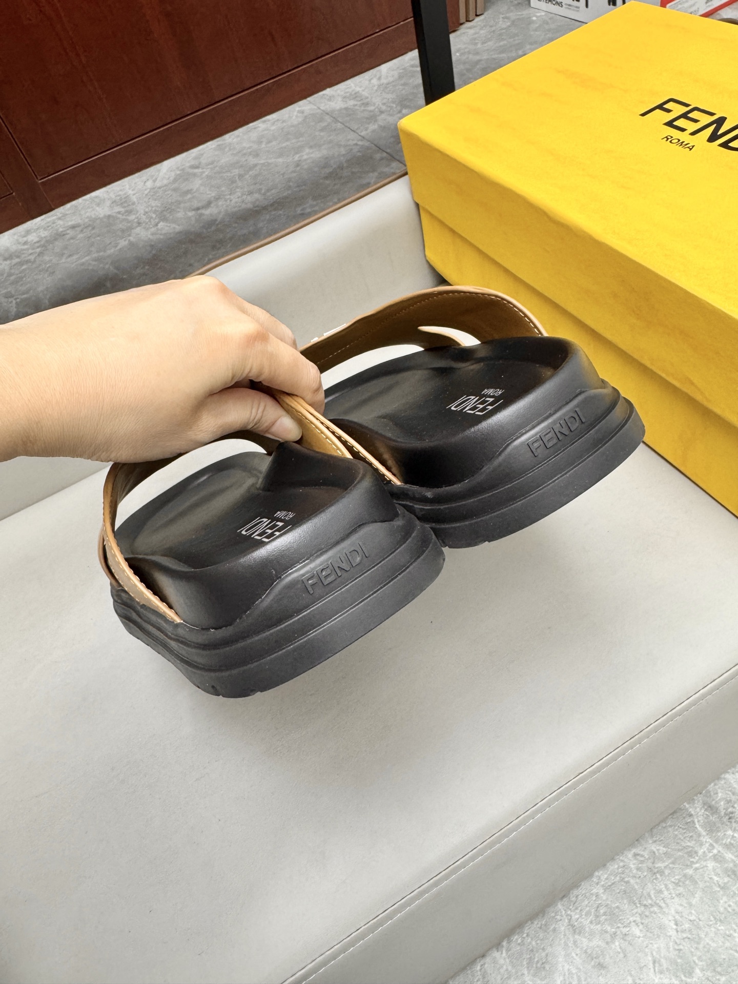 Fendi Roma Leather Slides - Designer Slip-Ons for Men - Size 38-45 5 i1743073364192 9925 0 4