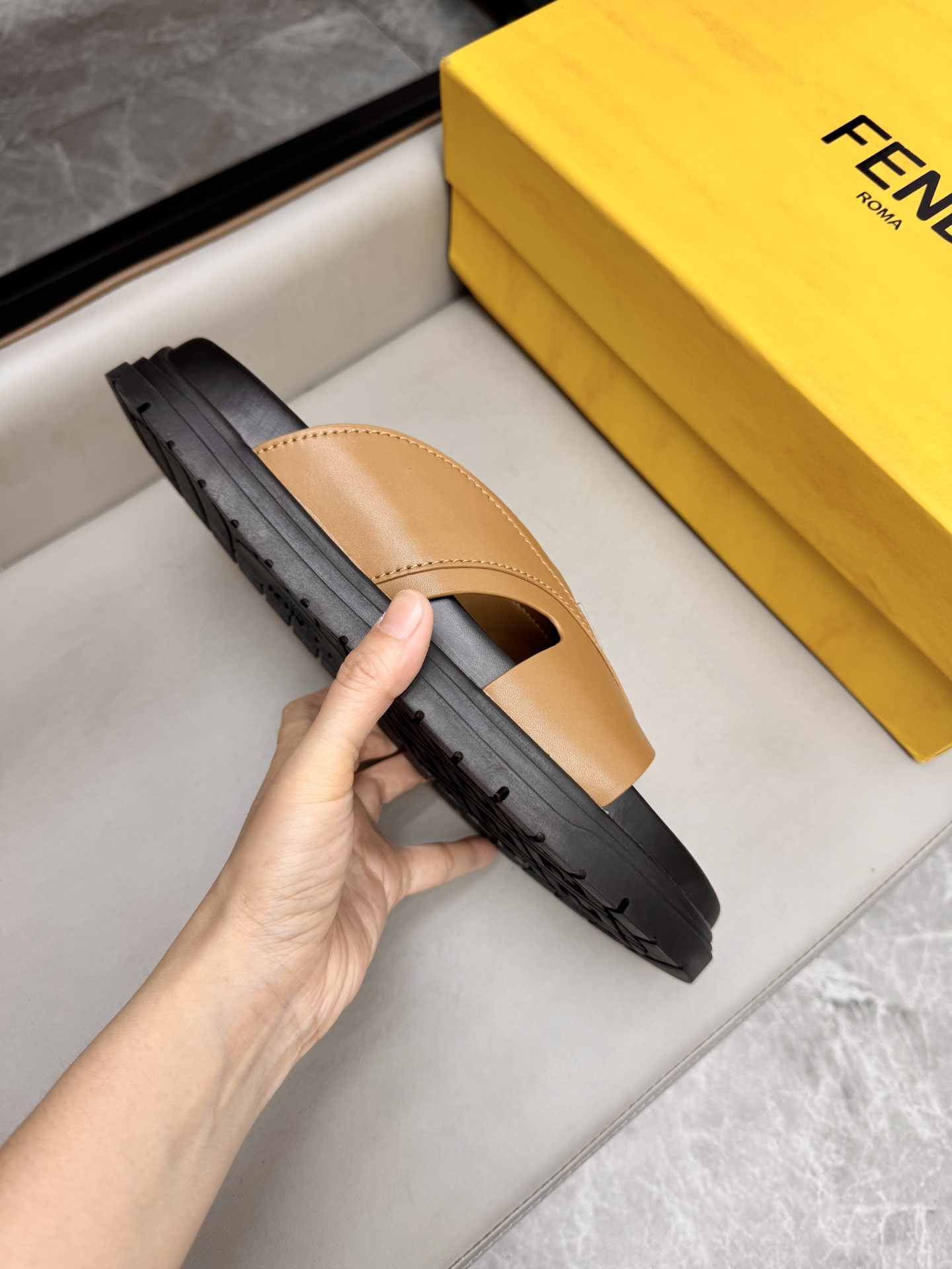 Fendi Roma Leather Slides - Designer Slip-Ons for Men - Size 38-45 6 i1743073369253 3772 0 5