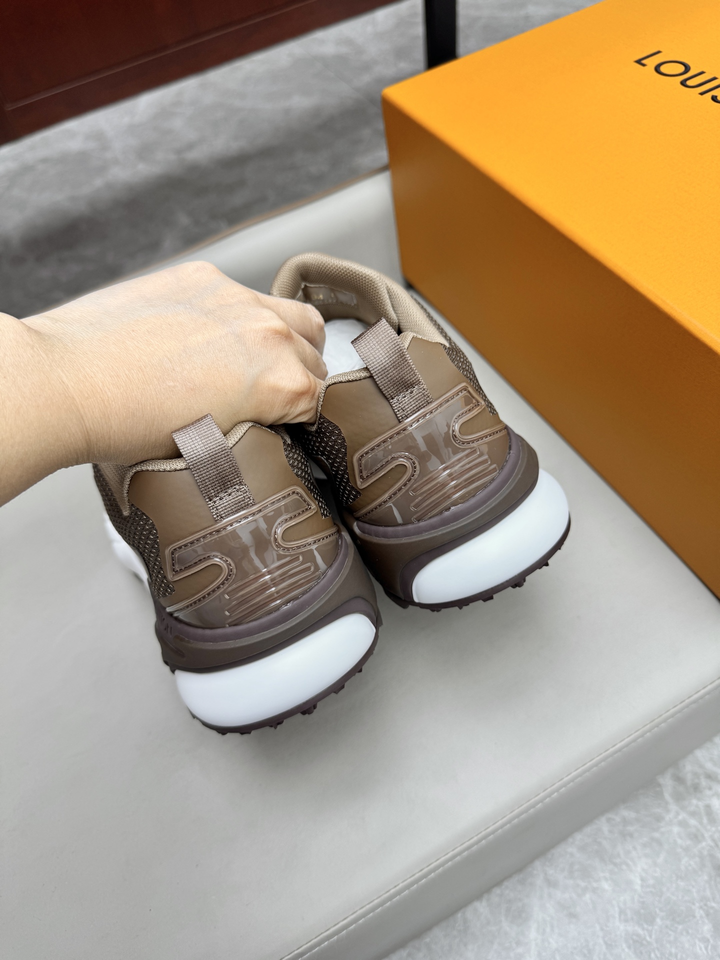 Louis Vuitton Brown Leather and Mesh Upper Sneakers Breathable, Sizes 39-44 6 i1743160070966 105 0 4