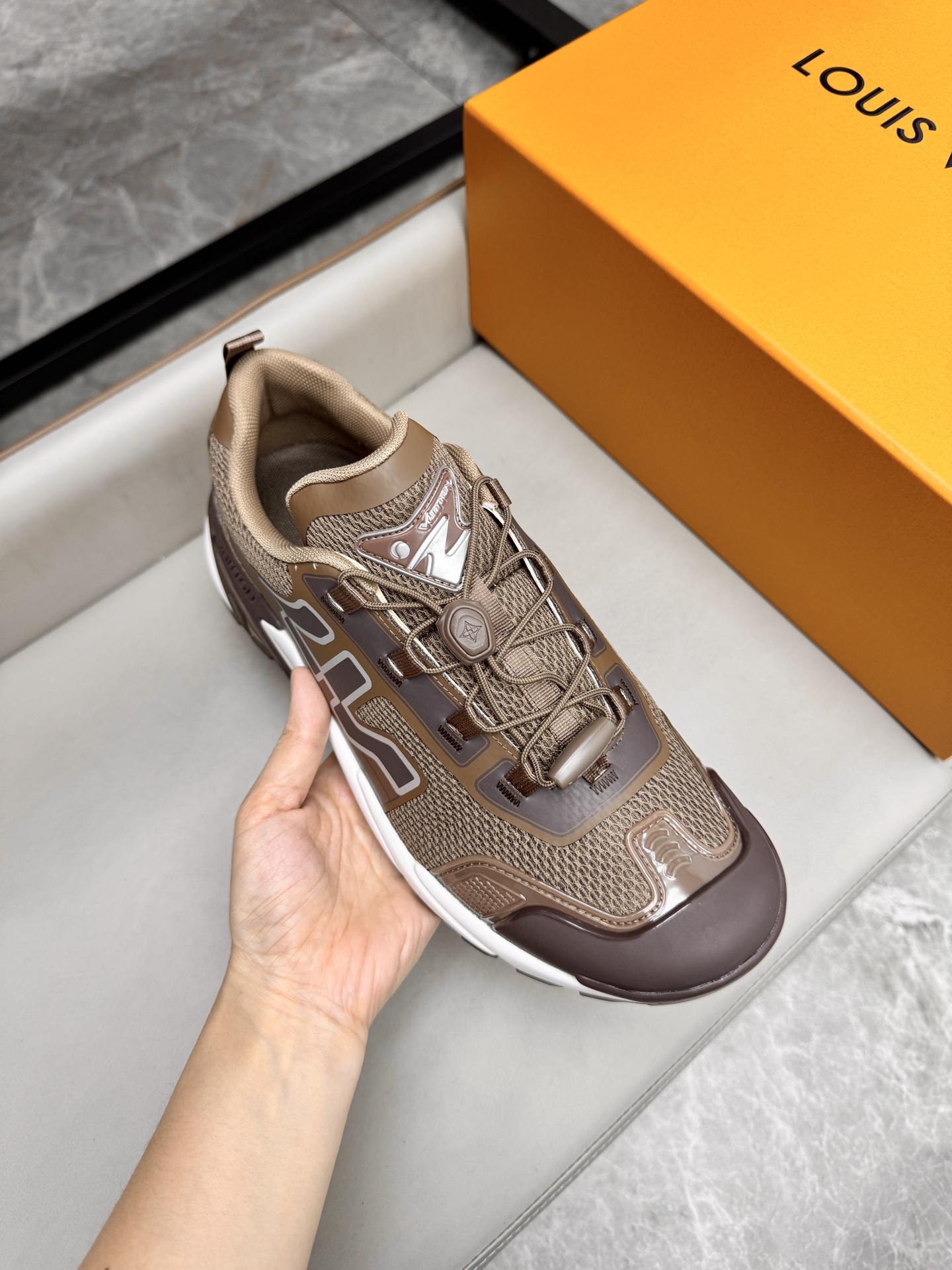 Louis Vuitton Brown Leather and Mesh Upper Sneakers Breathable, Sizes 39-44 8 i1743160070999 270 0 6