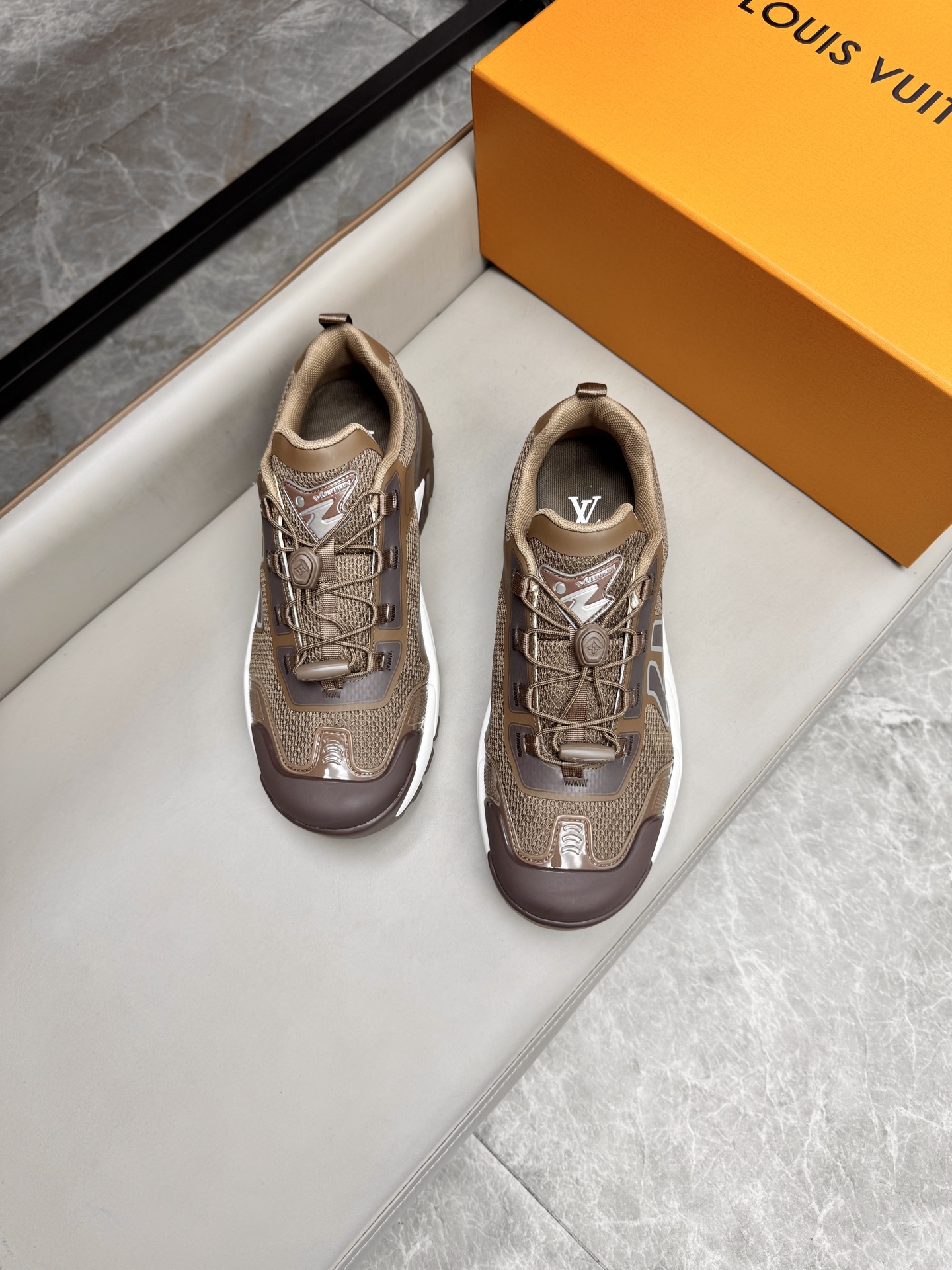 Louis Vuitton Brown Leather and Mesh Upper Sneakers Breathable, Sizes 39-44 5 i1743160072565 9602 0 3