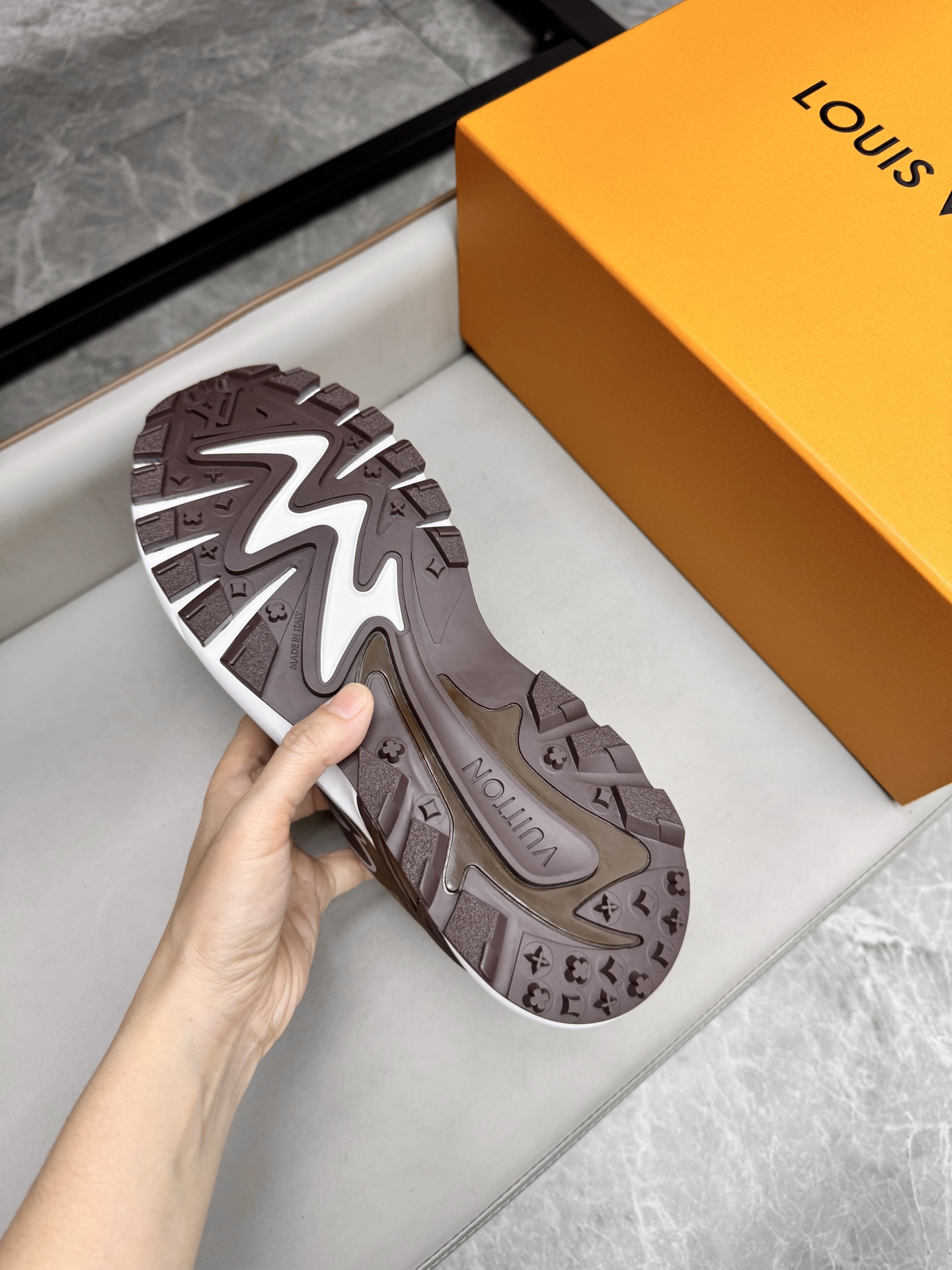 Louis Vuitton Brown Leather and Mesh Upper Sneakers Breathable, Sizes 39-44 10 i1743160072642 6535 0 8