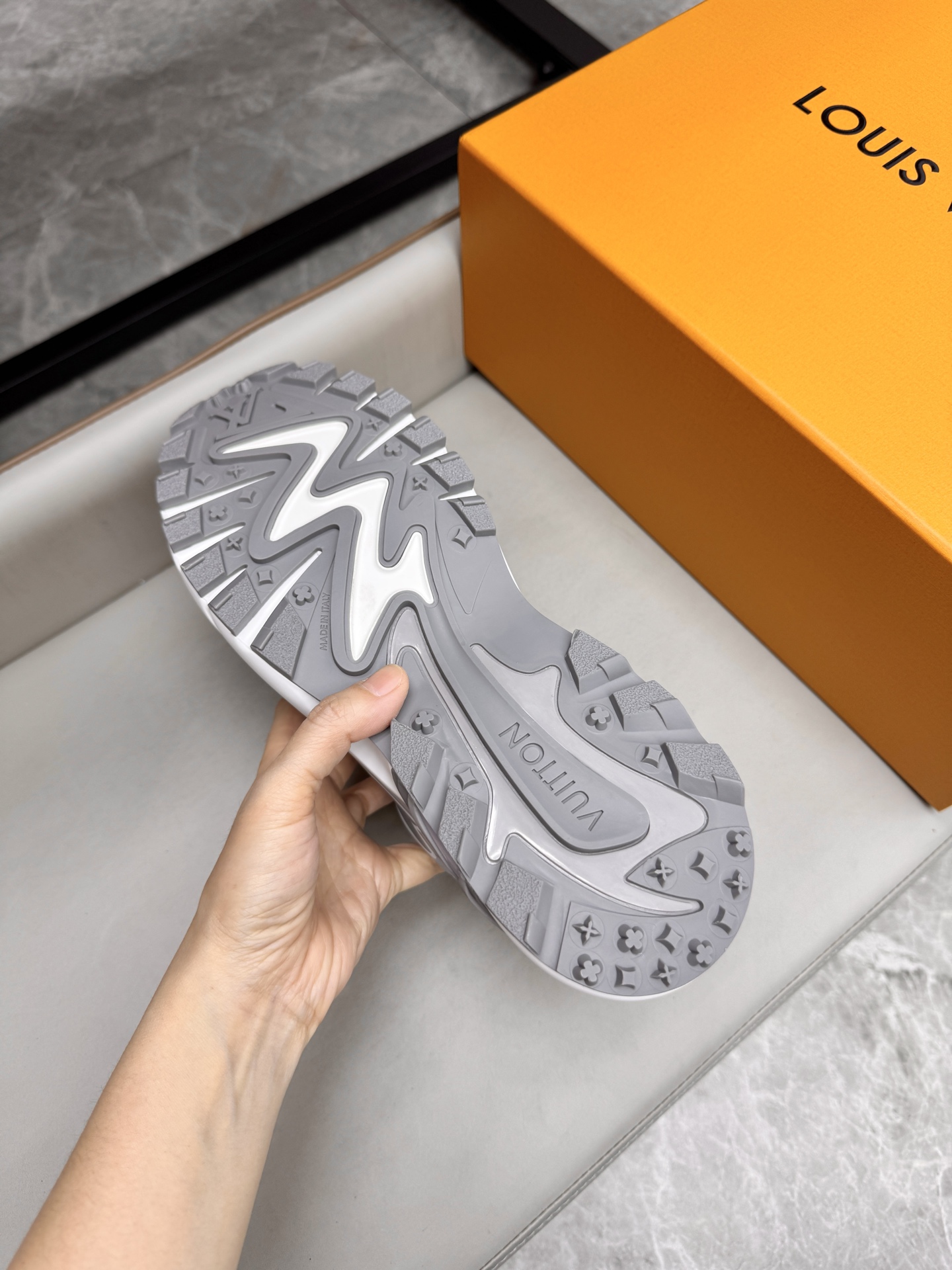 Louis Vuitton Grey Leather and Mesh Trainer Sneakers, Sizes 39-44 10 i1743160101116 835 0 8