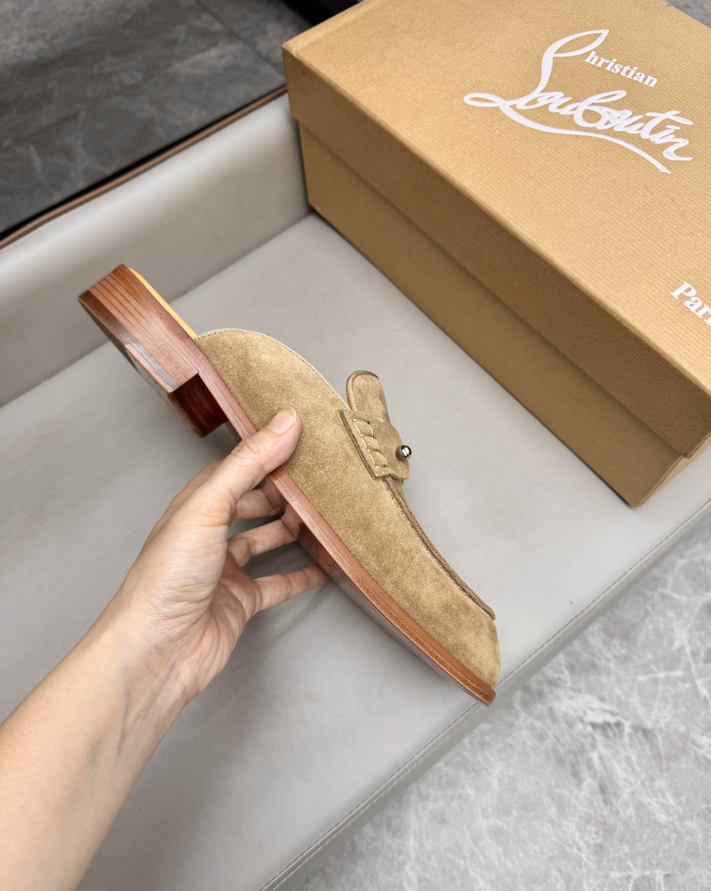 Christian Louboutin Men's Suede Leather Summer Slides | Sizes 39-44 7 i1744292870838 2860 0 5