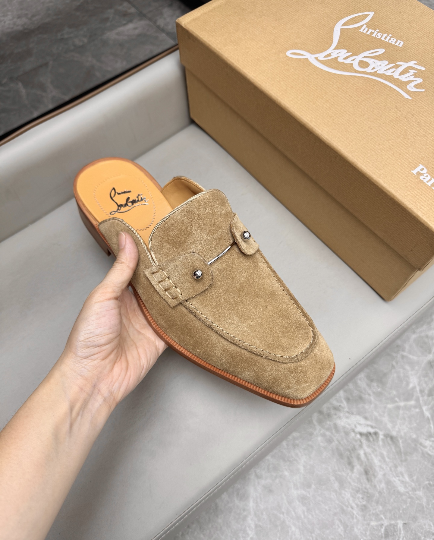 Christian Louboutin Men's Suede Leather Summer Slides | Sizes 39-44 8 i1744292870838 5225 0 6