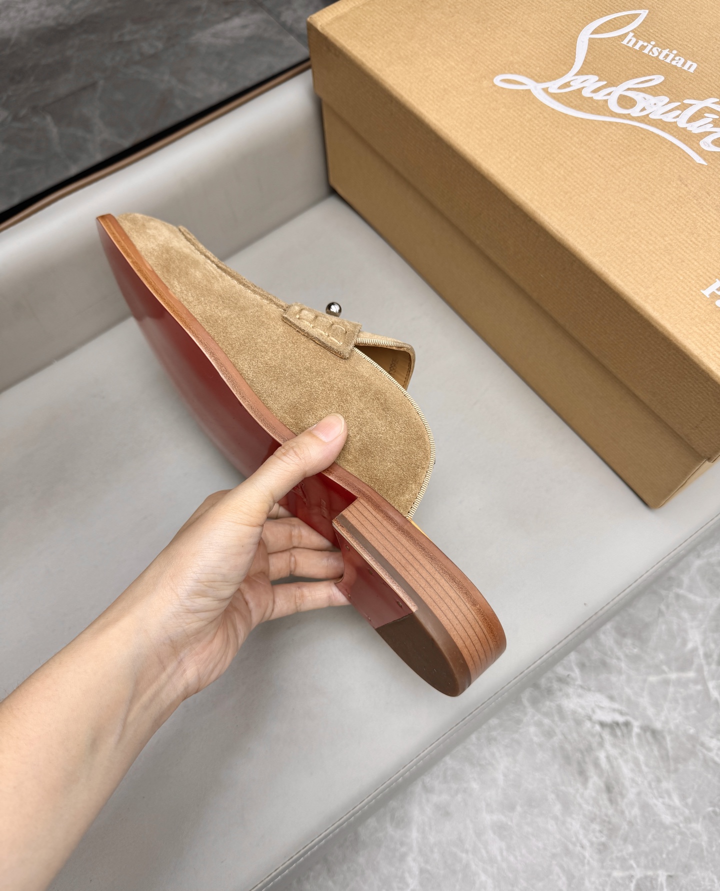 Christian Louboutin Men's Suede Leather Summer Slides | Sizes 39-44 9 i1744292872702 8914 0 7