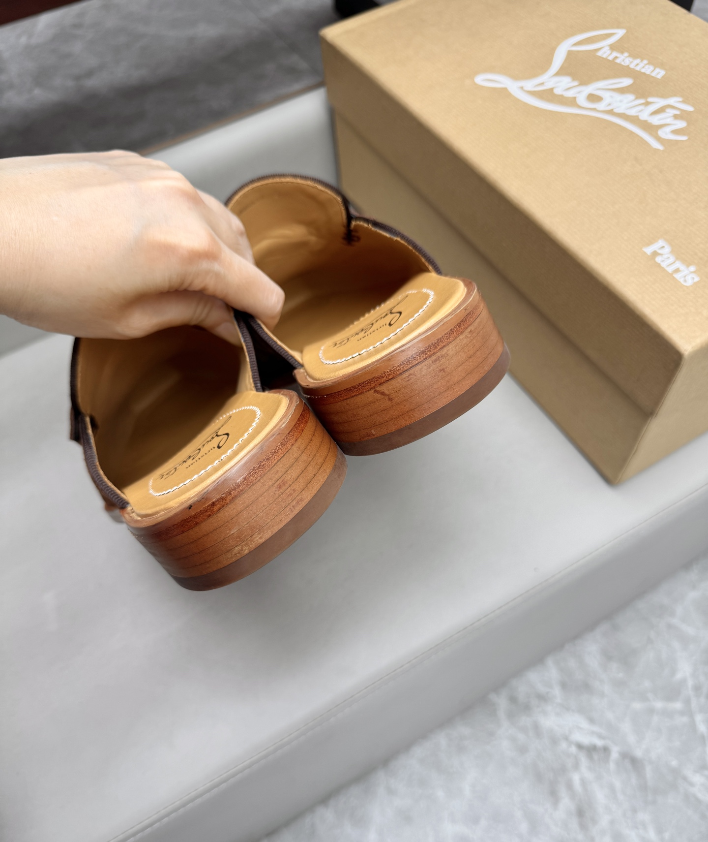 Christian Louboutin Men's Brown Suede Leather Summer Mules Slides Shoes 6 i1744292917686 9359 0 4