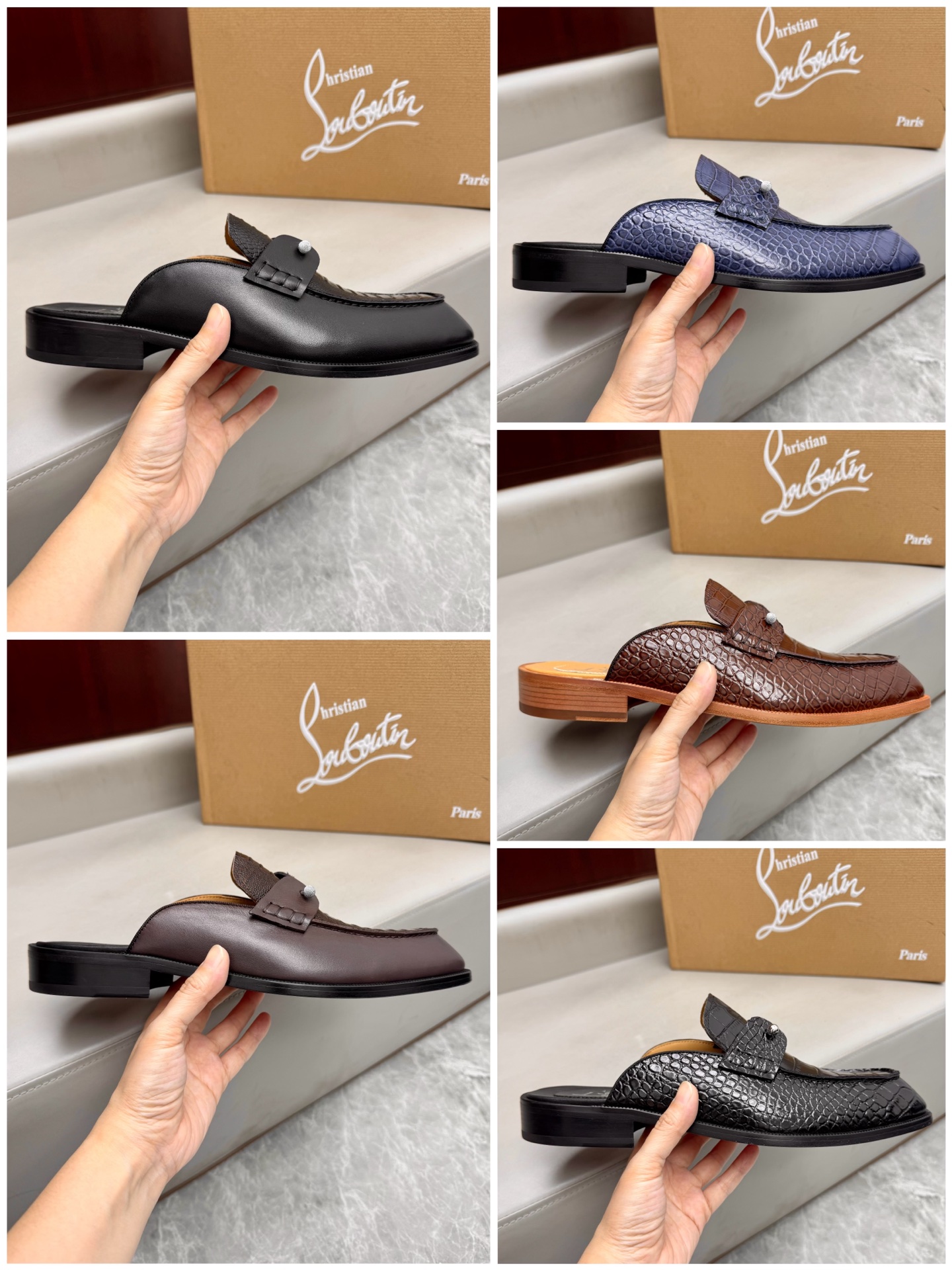 Christian Louboutin Leather Loafer Mules for Men