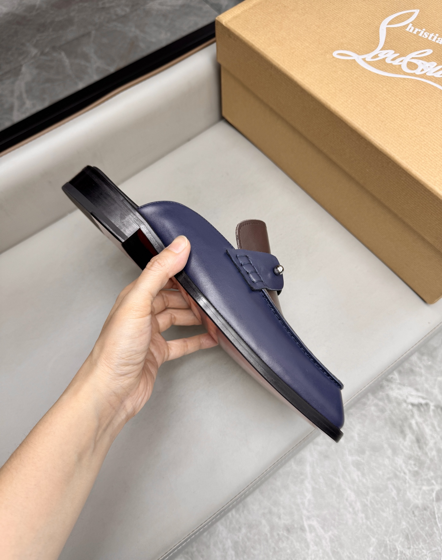 Christian Louboutin Brown Leather Mule for Men, Sizes 39-44, Comfortable Insole 7 i1744294031225 9335 0 5