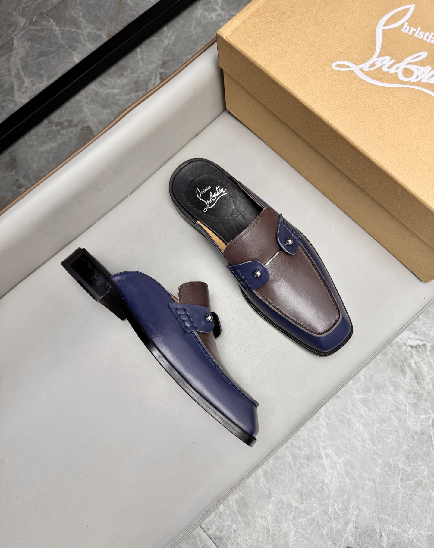 Christian Louboutin Brown Leather Mule for Men, Sizes 39-44, Comfortable Insole 3 i1744294031300 5236 0 1