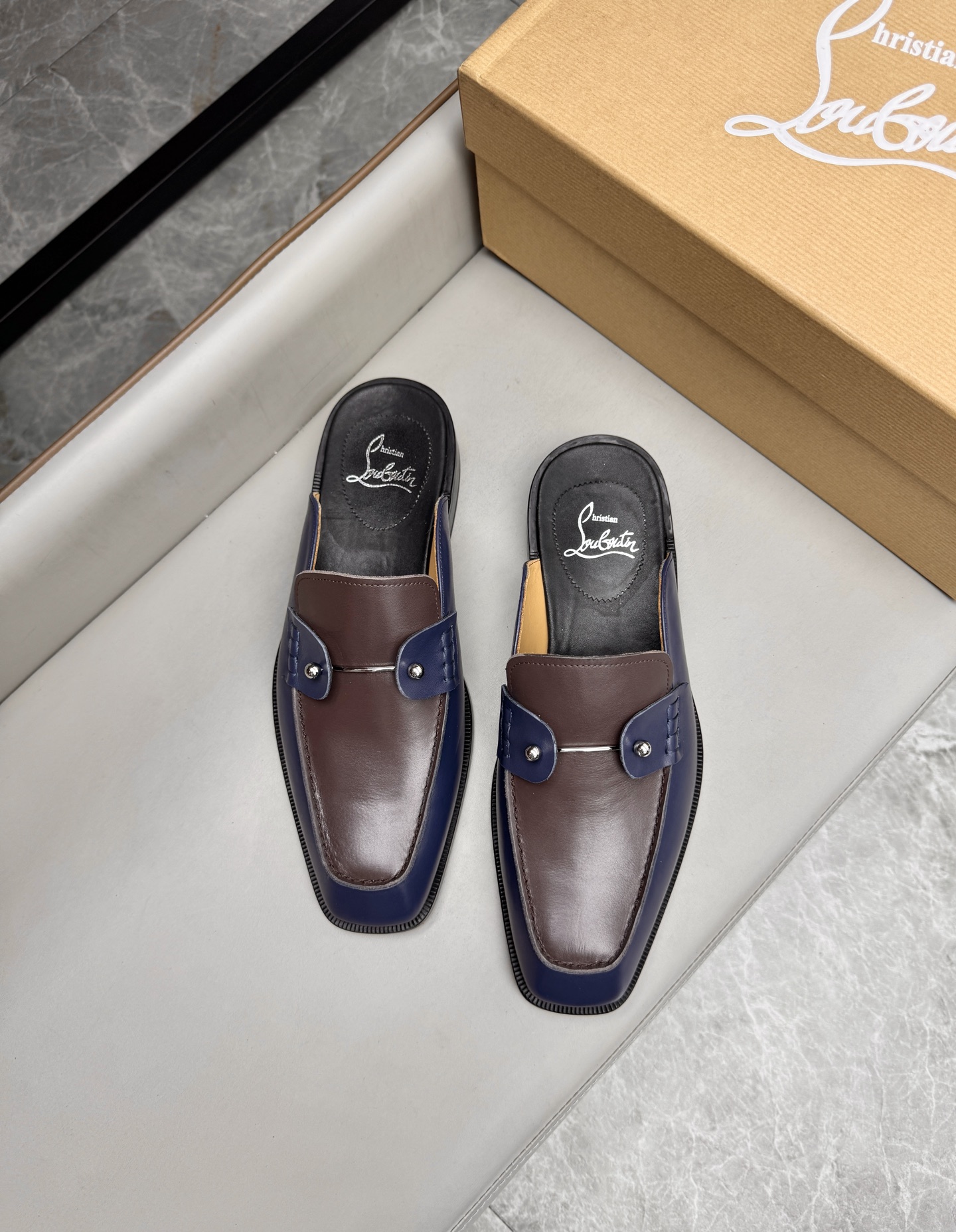 Christian Louboutin Brown Leather Mule for Men, Sizes 39-44, Comfortable Insole 5 i1744294031391 8515 0 3