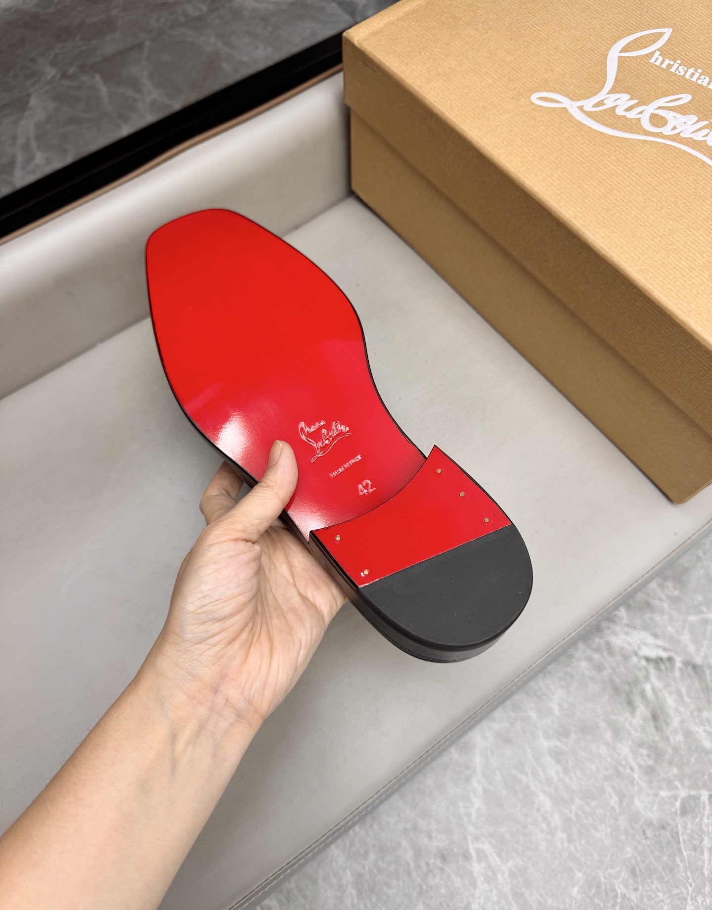 Christian Louboutin Brown Leather Mule for Men, Sizes 39-44, Comfortable Insole 10 i1744294032449 960 0 8