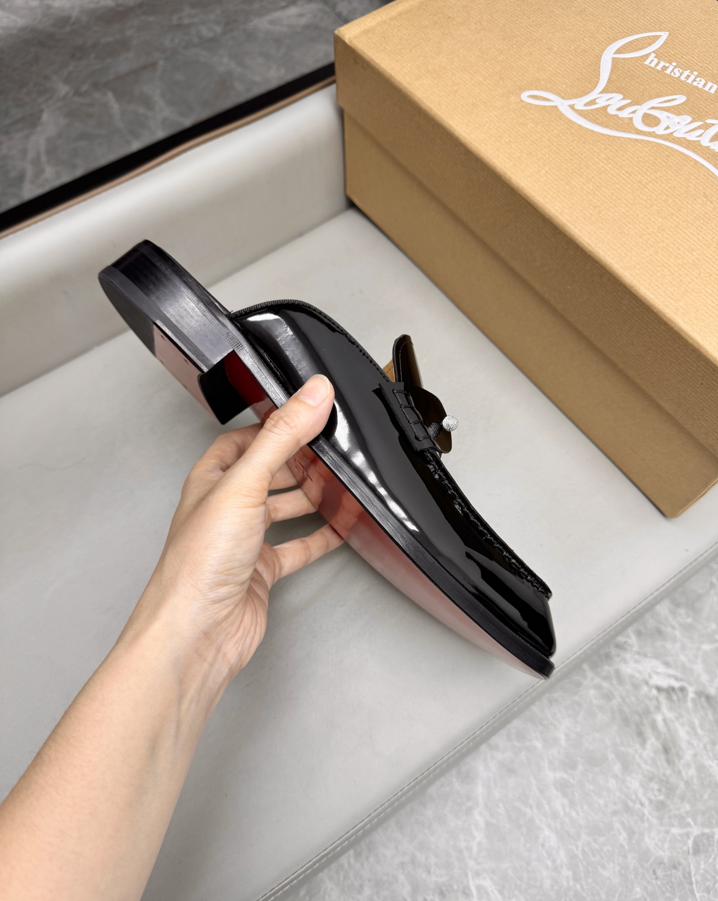 Christian Louboutin Men's Black Leather Loafer Mules | Fashion Slides 6 i1744294067241 3717 0 5