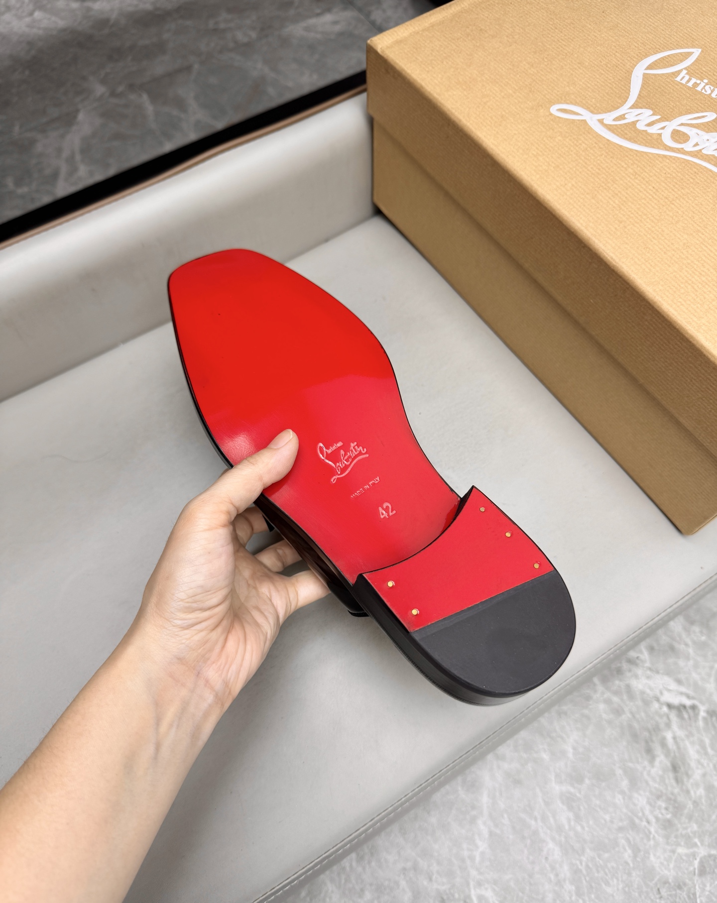Christian Louboutin Men's Black Leather Loafer Mules | Fashion Slides 9 i1744294067242 1467 0 8