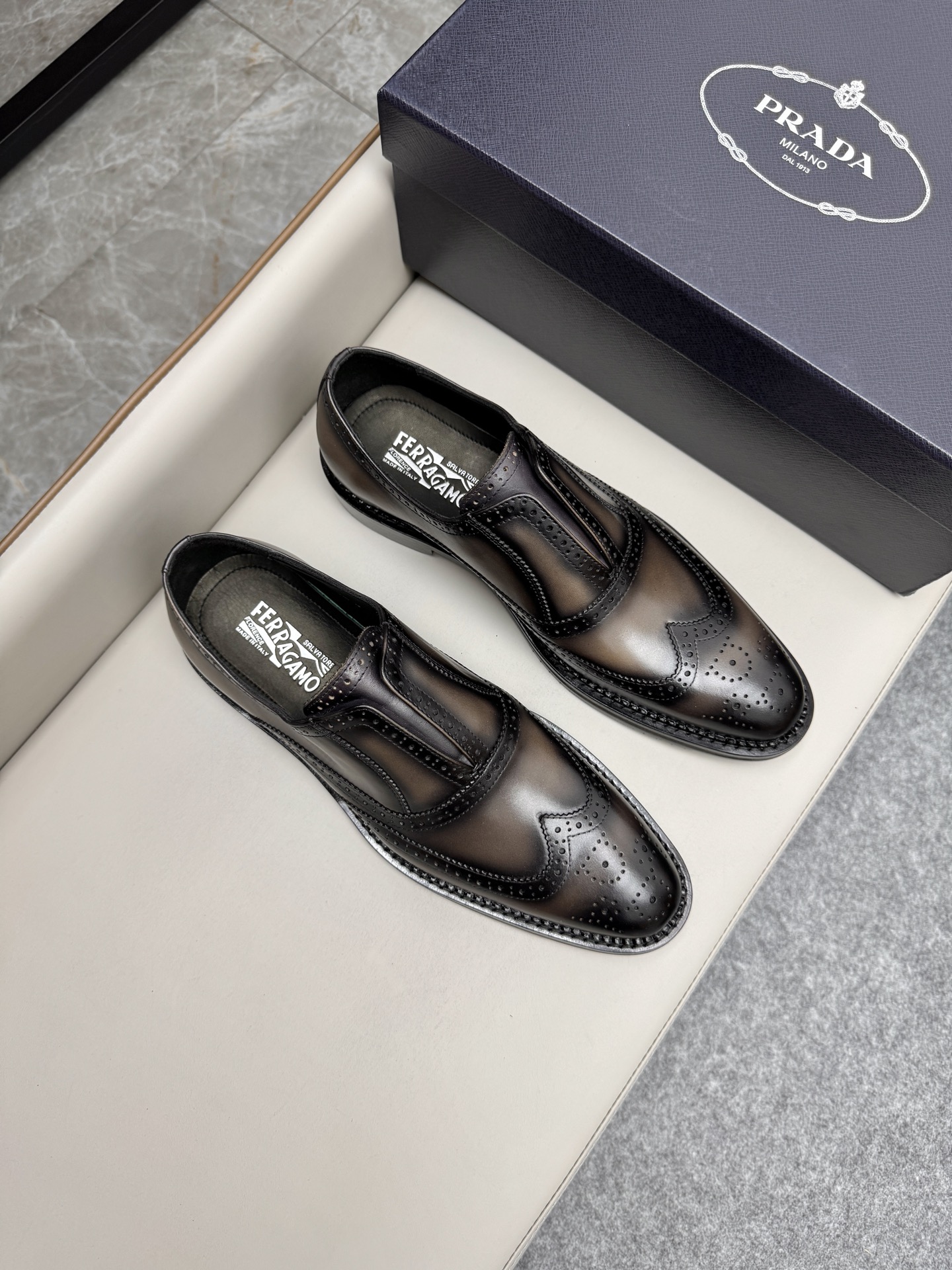 Ferragamo Loafer, Men's Business Leather Shoes, Brown Leather, Size 38-46 1 i1747145964549 7150 0 0