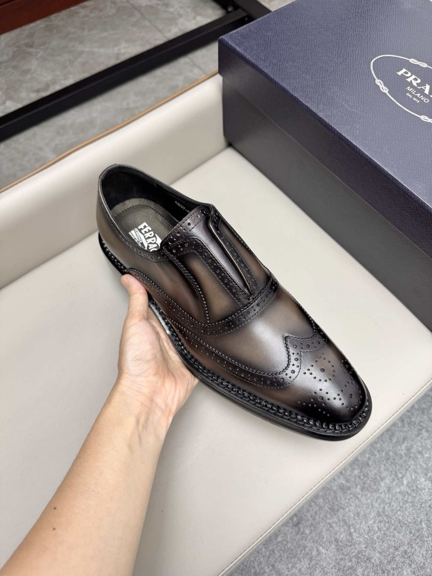 Ferragamo Loafer, Men's Business Leather Shoes, Brown Leather, Size 38-46 7 i1747145965655 8710 0 6